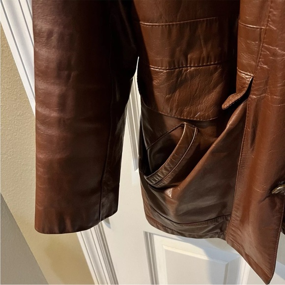 Sears The Leather Shop Jacket Flannel Lining 1970s Vintage Size 40 Winter Coat - Picture 4 of 11